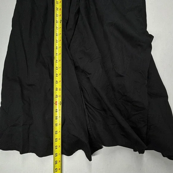 Mara Hoffman Black Wrap Midi Dress Long Sleeve Tie Waist Organic Cotton 3X $595